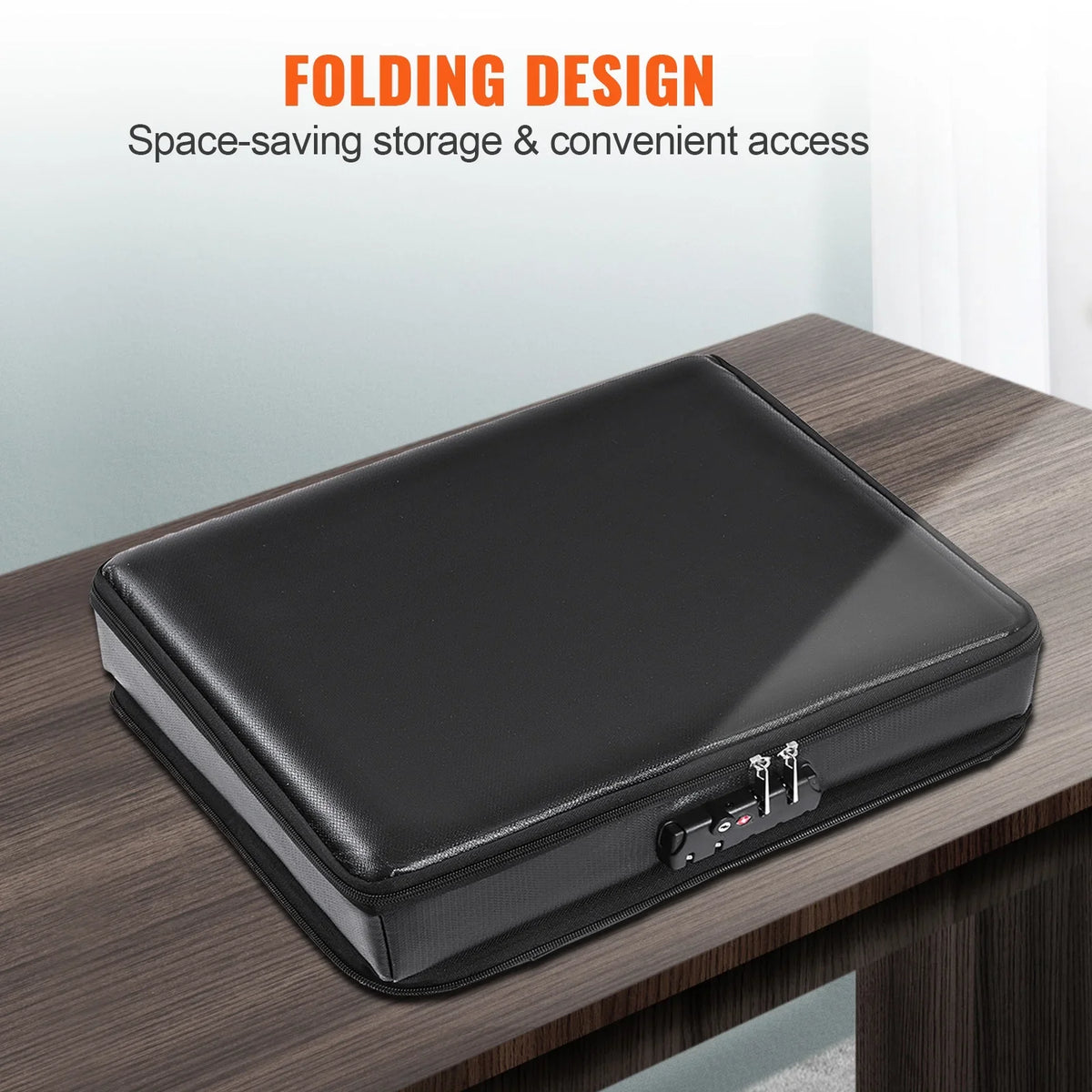 Fireproof Document Box with Lock File Document Organizer 2000℉ Fireproof & Waterproof Document Bag 2 Layer Portable File Box with Handle