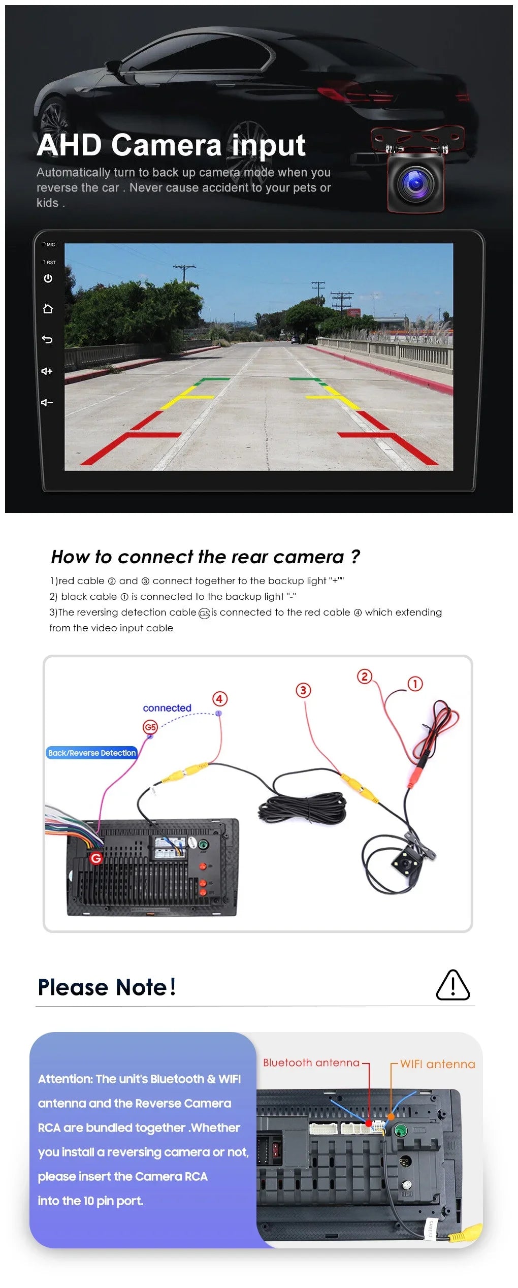 Android 2+32GB Car Stereo Wireless Carplay Android Auto Double Din Radio 9" 1280*720  Screen WiFi  Navigation Bluetooth  / Receiver  Backup Camera