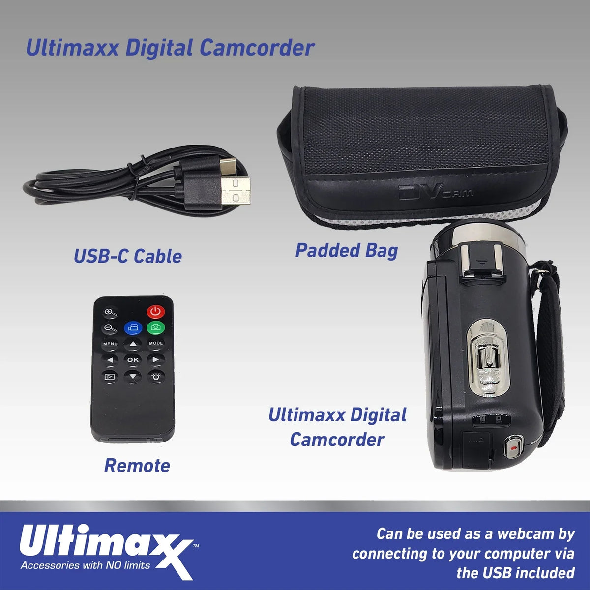 Ultimaxx 4K Ultra  42MP Camcorder Video Vlog Camera with  Light Bundle