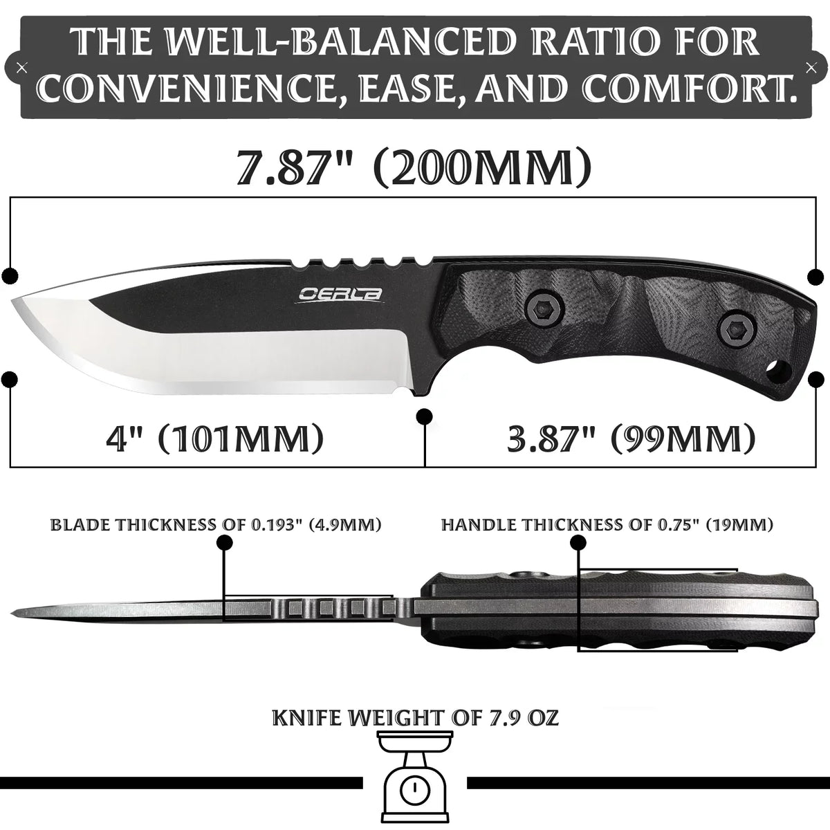 '-0014 Fixed Blade Knife Full Tang Outdoor Camping Hunting Survival Knife