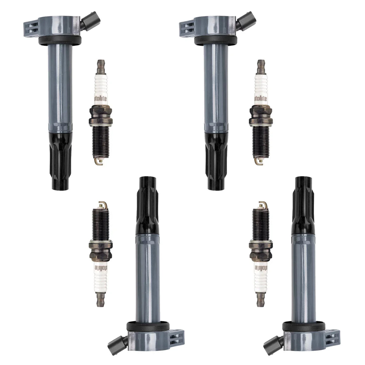 4 Ignition Coils and 4 Autolite Spark Plugs Compatible with 2007-2019 Lexus ES300h