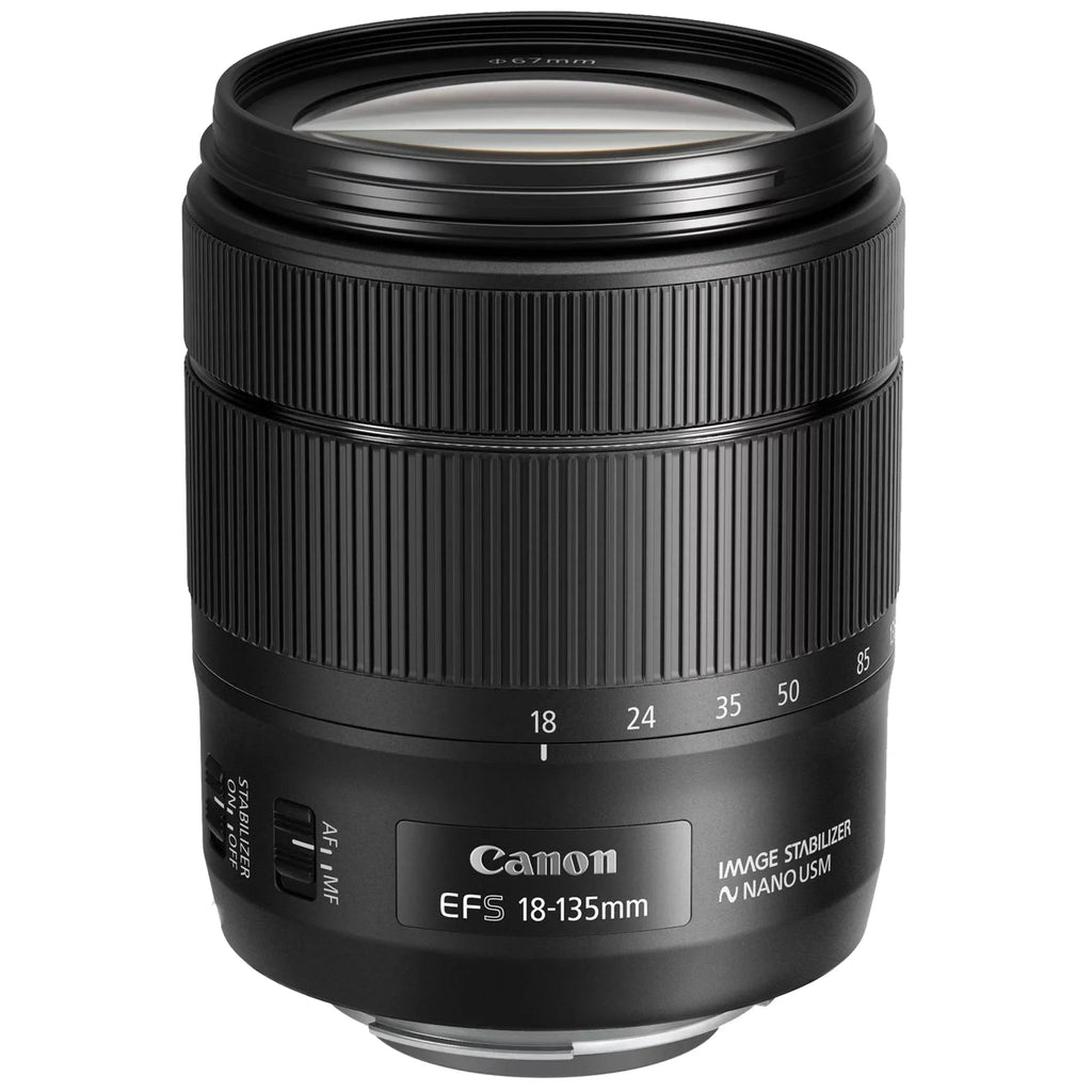Canon  90D  Camera with 18-135mm   Lens + SanDisk 64GB Card + Case + 3 Pieces Filter + Flash + ZeeTech Accessory Bundle