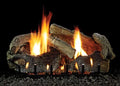 24" Stacked Aged Oak Logset with   Slope Glaze Burner,