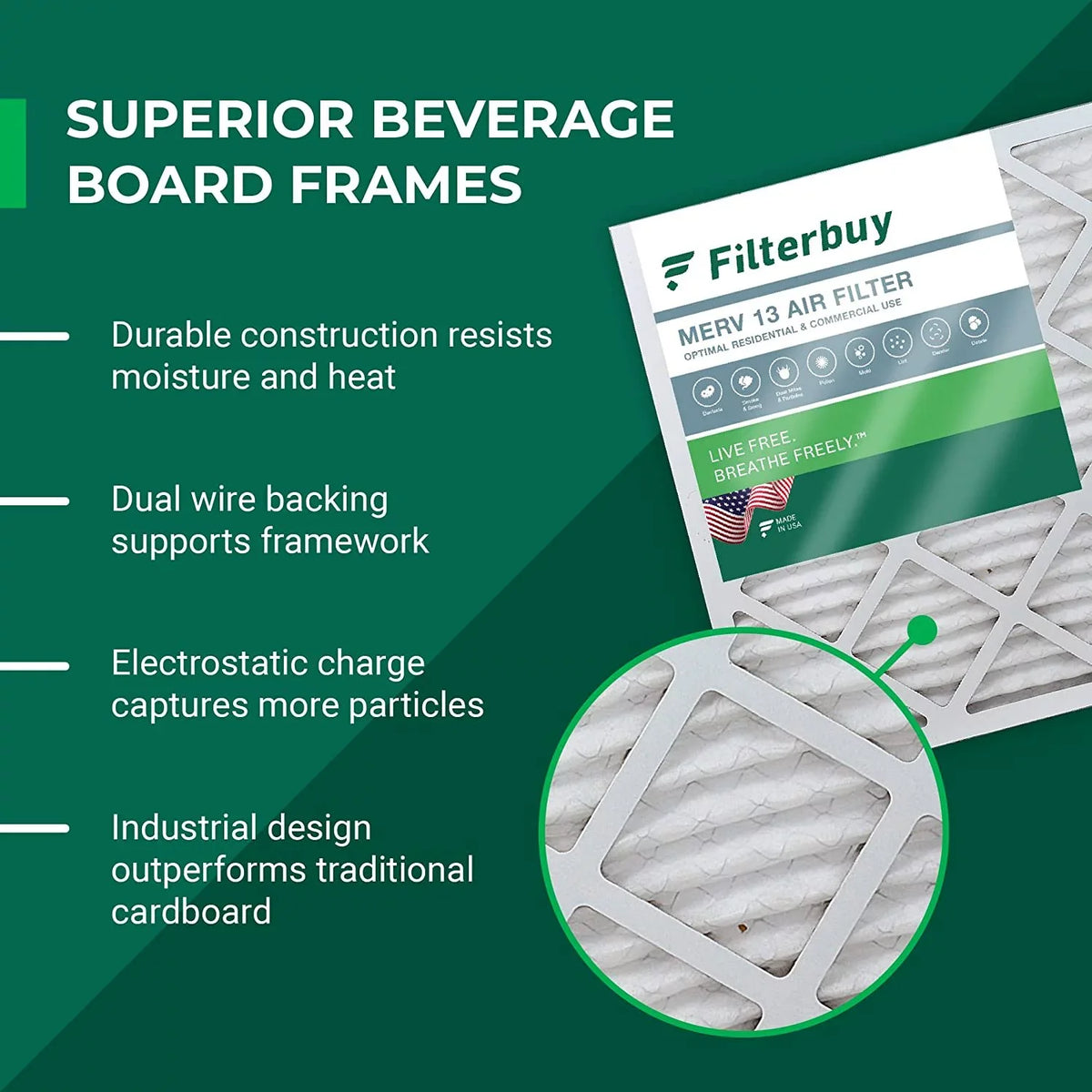 Filterbuy 25x32x2  13 Pleated   Furnace Air Filters (5-Pack)