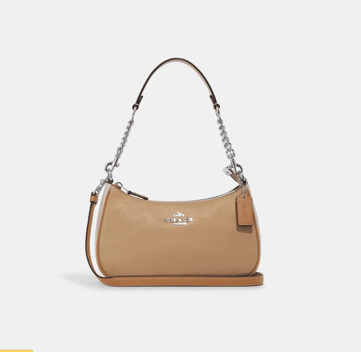 Coach  Teri Shoulder Bag In Colorblock  Silver Sandy Beige Multi