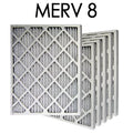 18x24x2  8 Pleated Air Filter 6PK | 17.375x23.375x1.75 - Actual Size