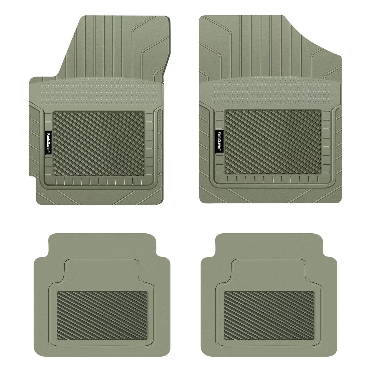 PantsSaver Custom Fits Car Floor Mats for Dodge Grand Caravan 2019, 4 pc, All Weather Protection for vehicles, Heavy Duty WeatherResistant Plastic,Gray