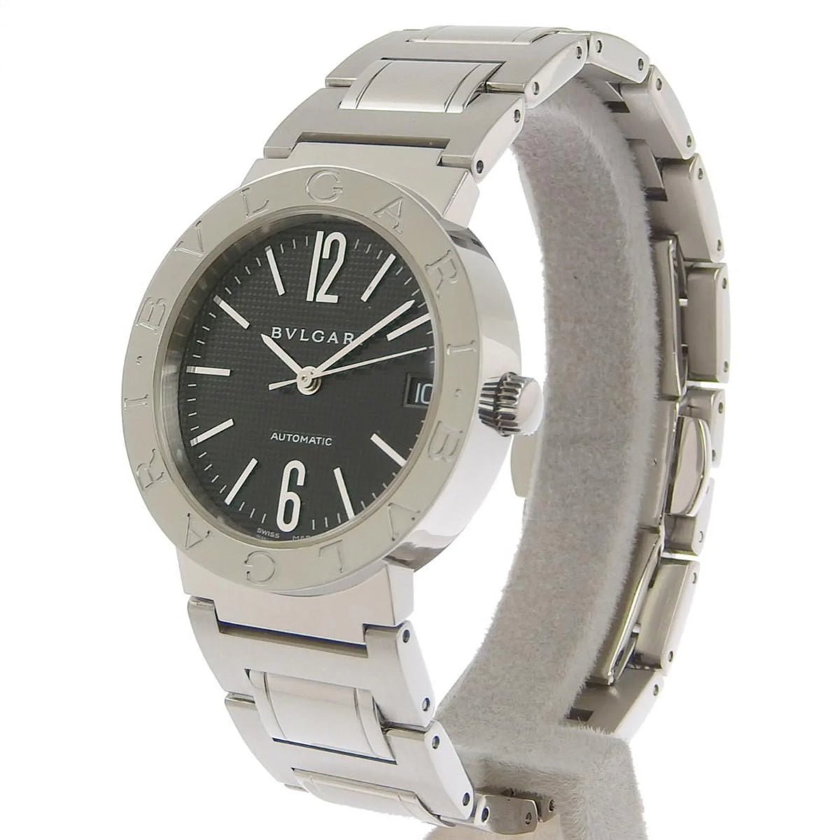 Pre-Owned  Bulgari   stainless steel self-winding boys black dial watch (Good)