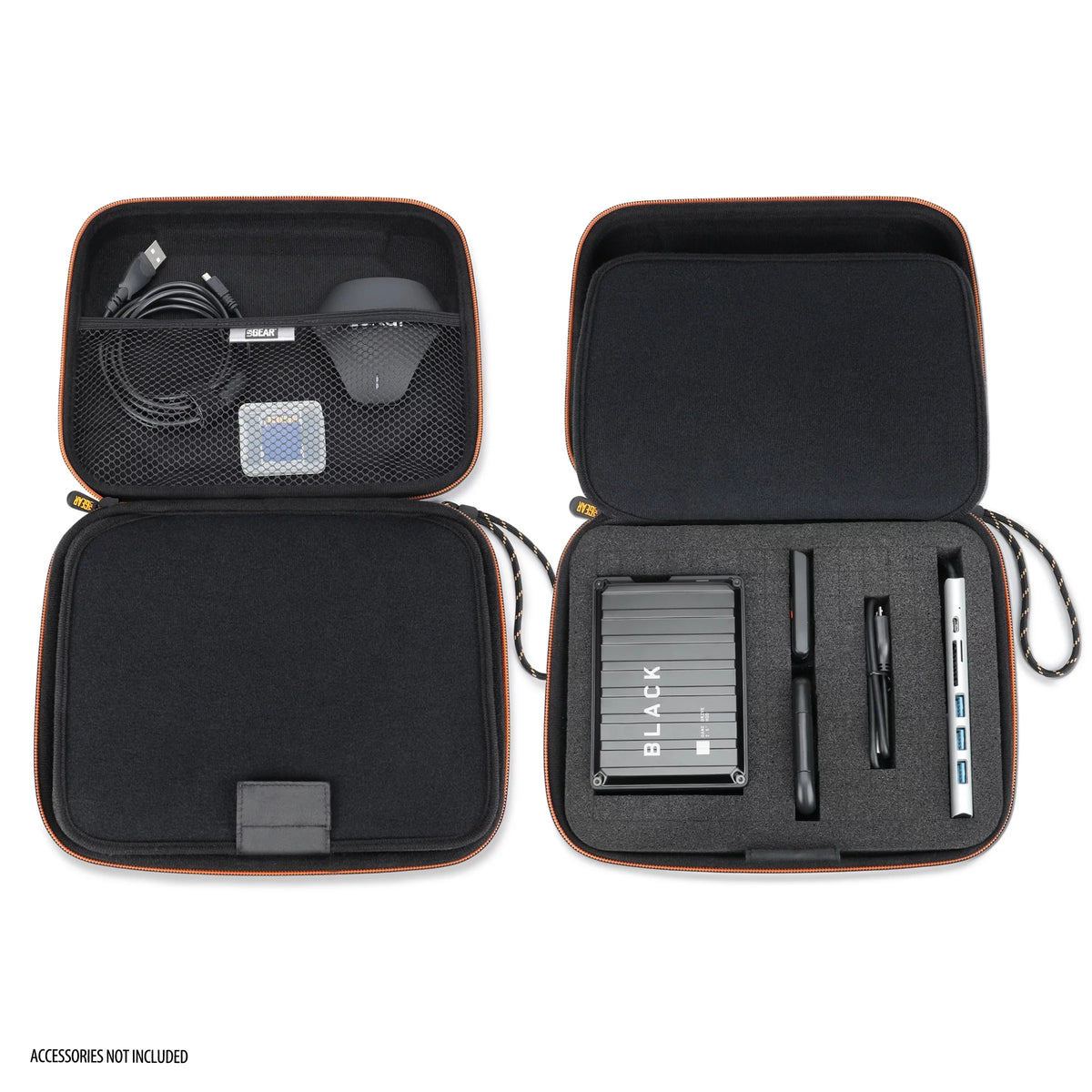External Hard Drive Case,  Foam Hard Shell, Customizable Foam Interior - Black