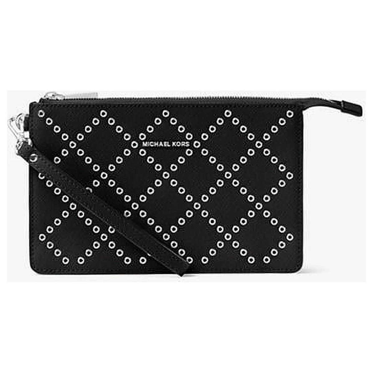 Michael Kors Daniela Grommeted Leather Wristlet - Black - 32F7Gfdu8U-001