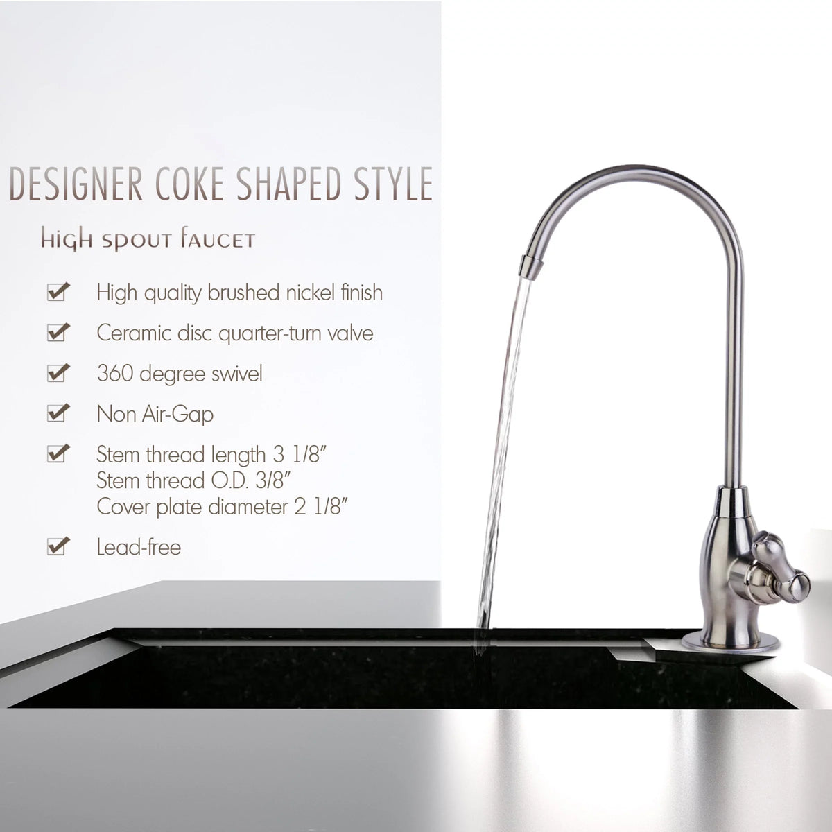iSpring - Heavy Duty Reverse Osmosis, High Spout Kitchen Bar Sink Drinking Water, Contemporary  Faucet, Antique Wine
