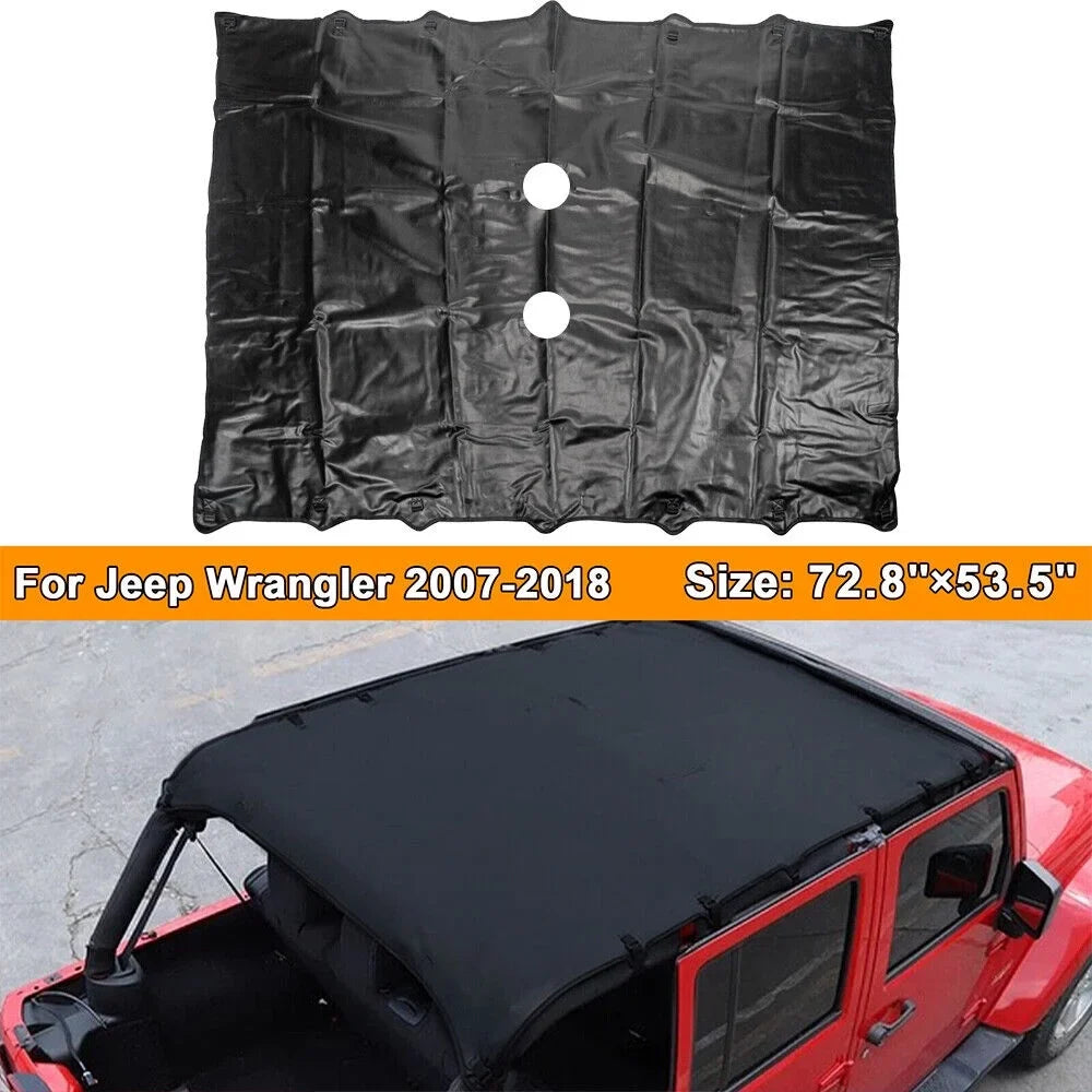 Enhance Your Jeep Wrangler   07-18 with Leather Top Sunshade Protection - Ultimate Sun Protection and Easy Installation