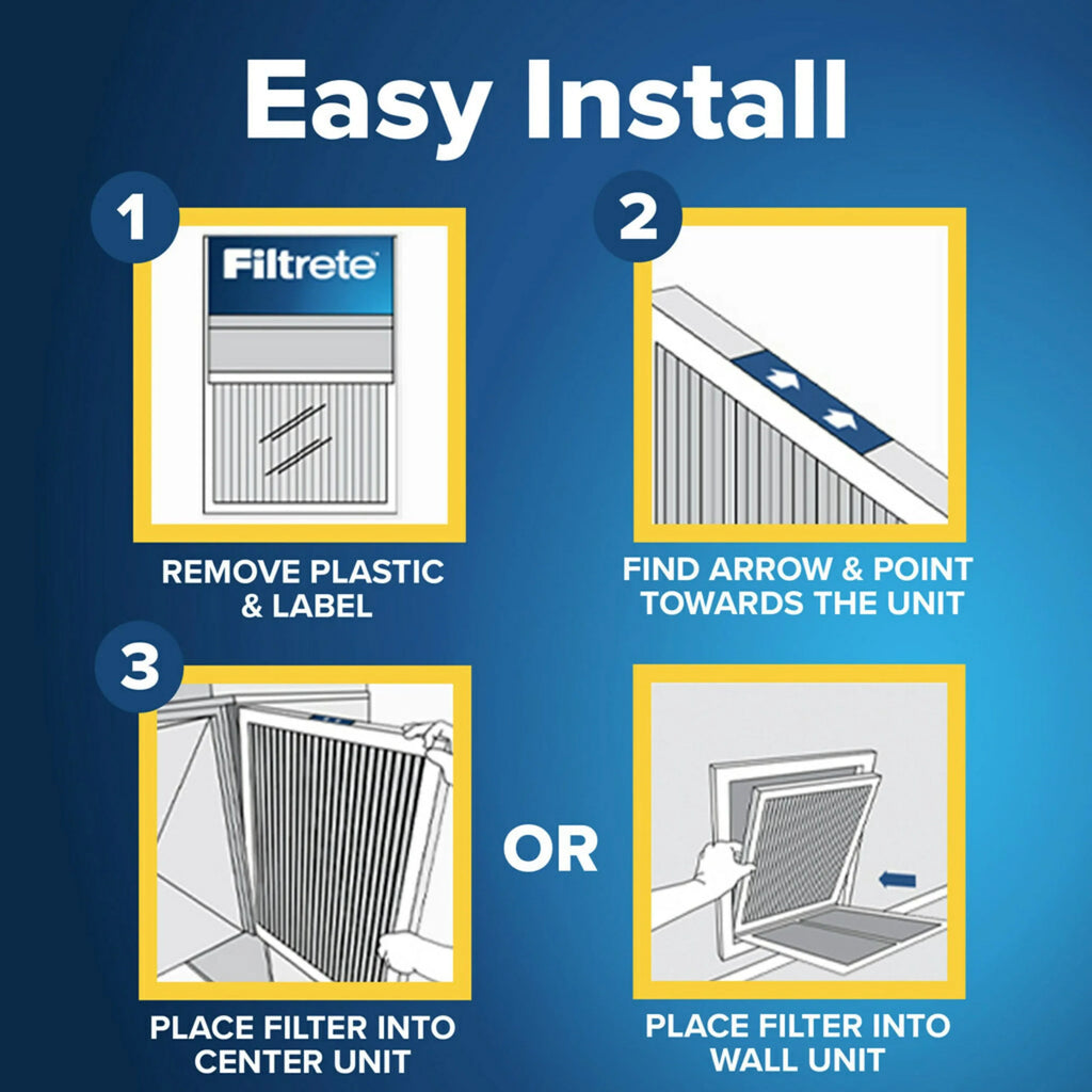 Filtrete 12x12x1 Air Filter,  1500  12, Advanced Allergen Reduction, 4 Filters