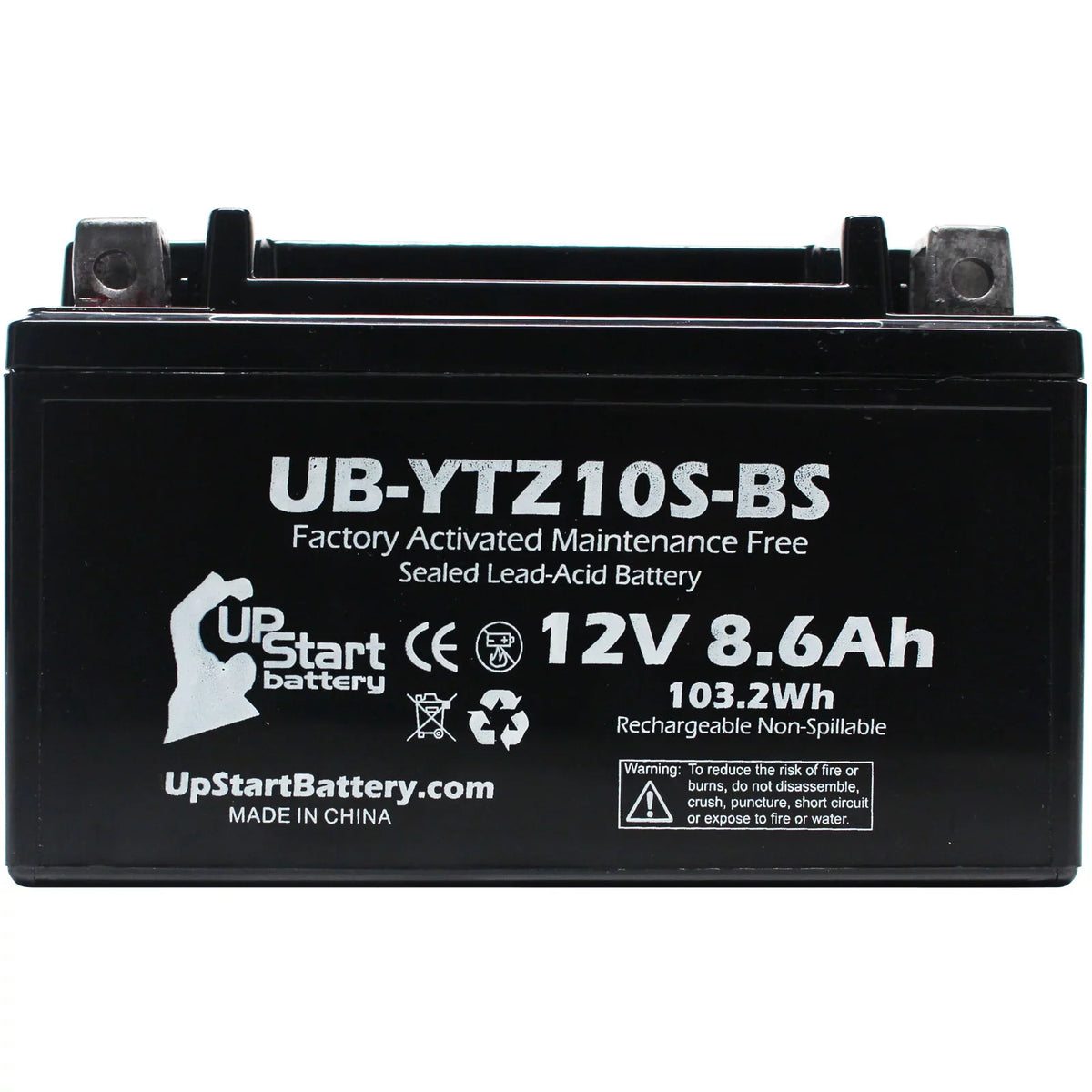 5-Pack UpStart Battery Replacement for 2010 Yamaha Maxam 250CC Factory Activated, Maintenance Free, Scooter Battery - 12V, 8.6Ah, --