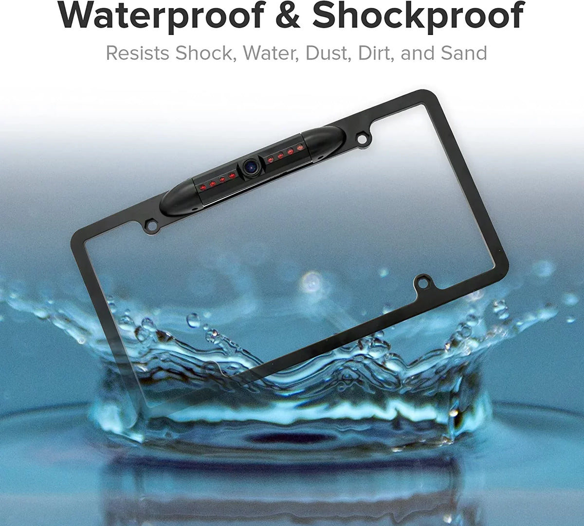 Backup Camera Rearview License Plate Frame for  -  Black
