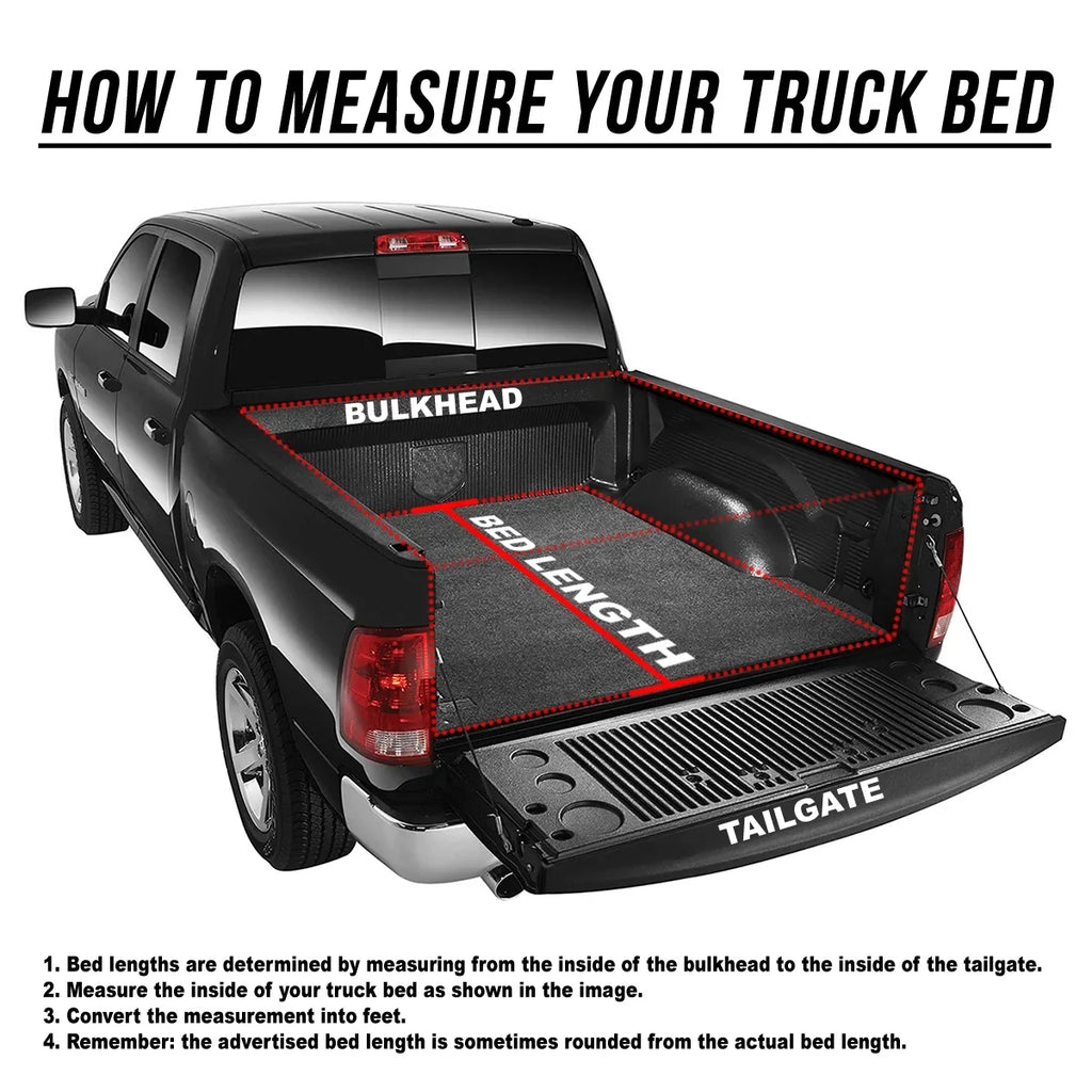 Motoring --028 For 2009 to 2022 Ram Truck 1500 / 3500 Fleetside 6.5Ft Short Bed Hard Solid Tri -Fold Tonneau Cover