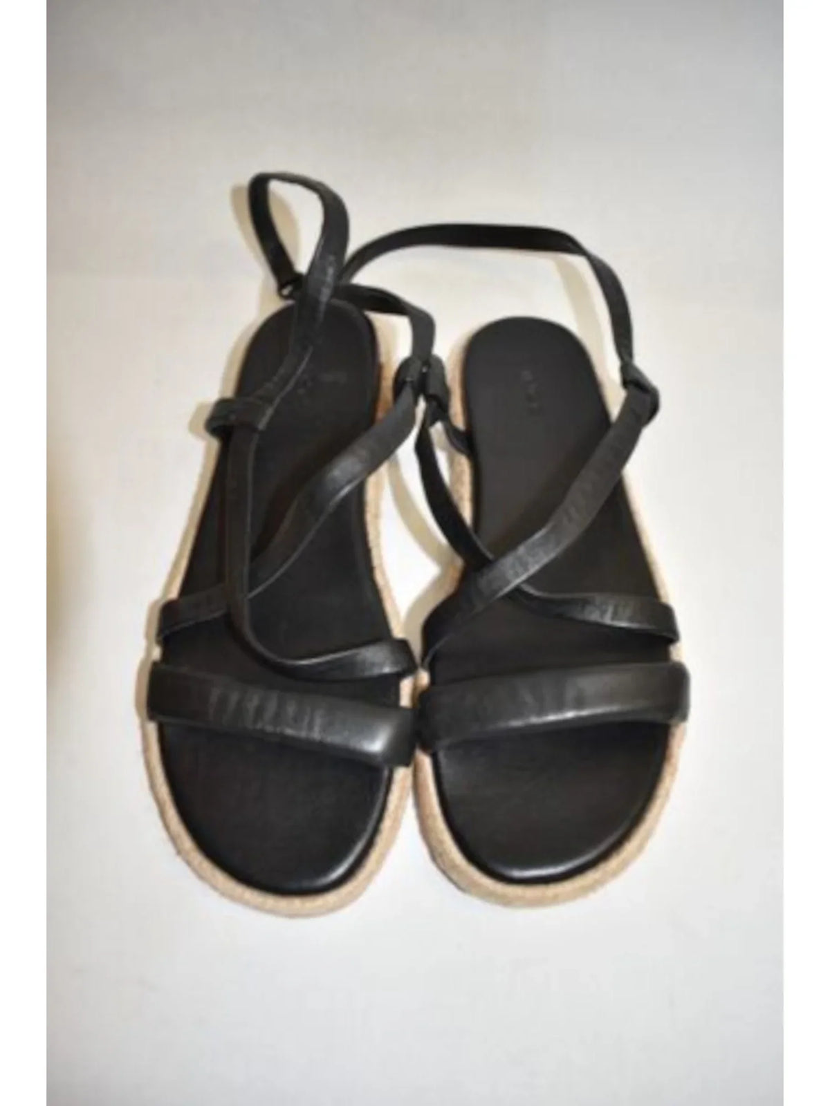 . Womens Black Strappy Ankle Strap Adjustable Smith Round Toe Espadrille Shoes 9