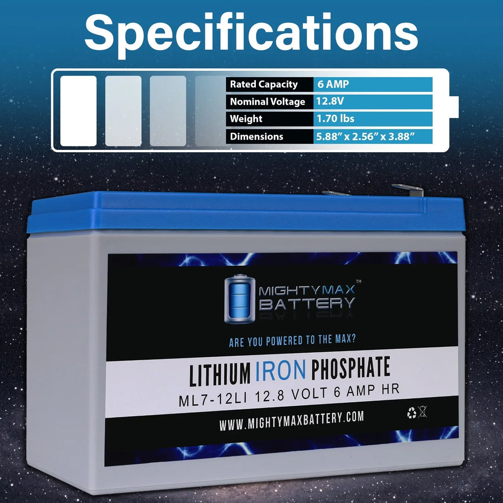 12V 7AH Lithium Replacement Battery Compatible with Marcum -1Pro - 2 Pack