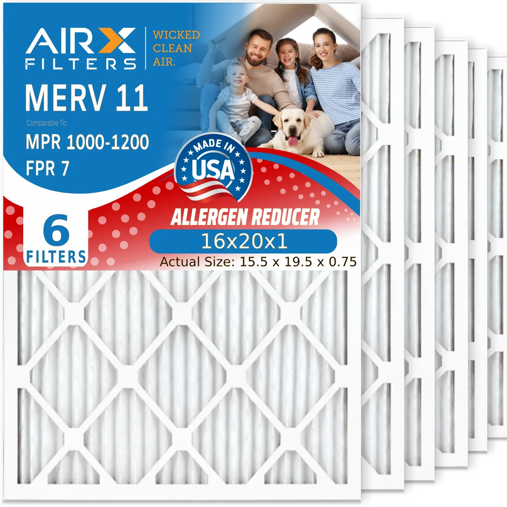 16x20x1 Air Filter  11 Comparable to  1000,  1200 &  7 Electrostatic Pleated Air Conditioner Filter 6 Pack  Premium  Made 16x20x1 Furnace Filters by     .
