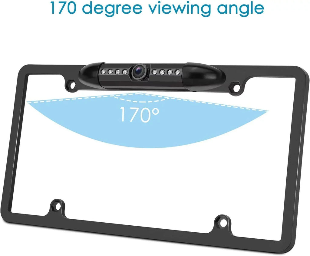 Backup Camera Rearview License Plate Frame for   - Black