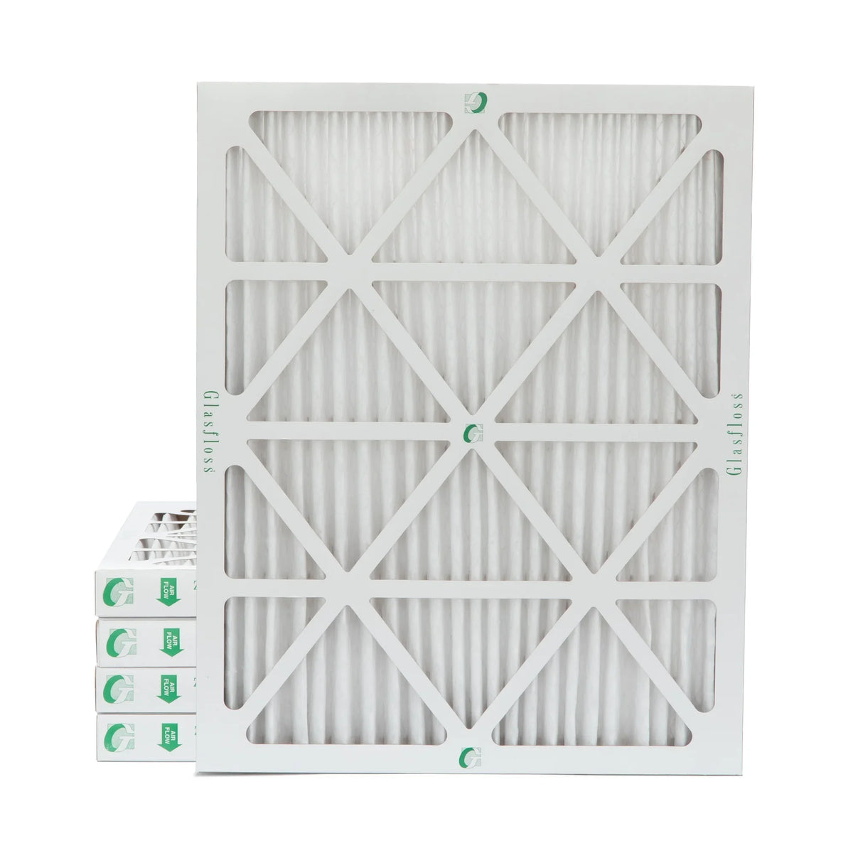 16x20x2  10 Pleated  Air Filters by Glasfloss. ( Quantity 5 ) Exact Size: 15-1/2 x 19-1/2 x 1-3/4