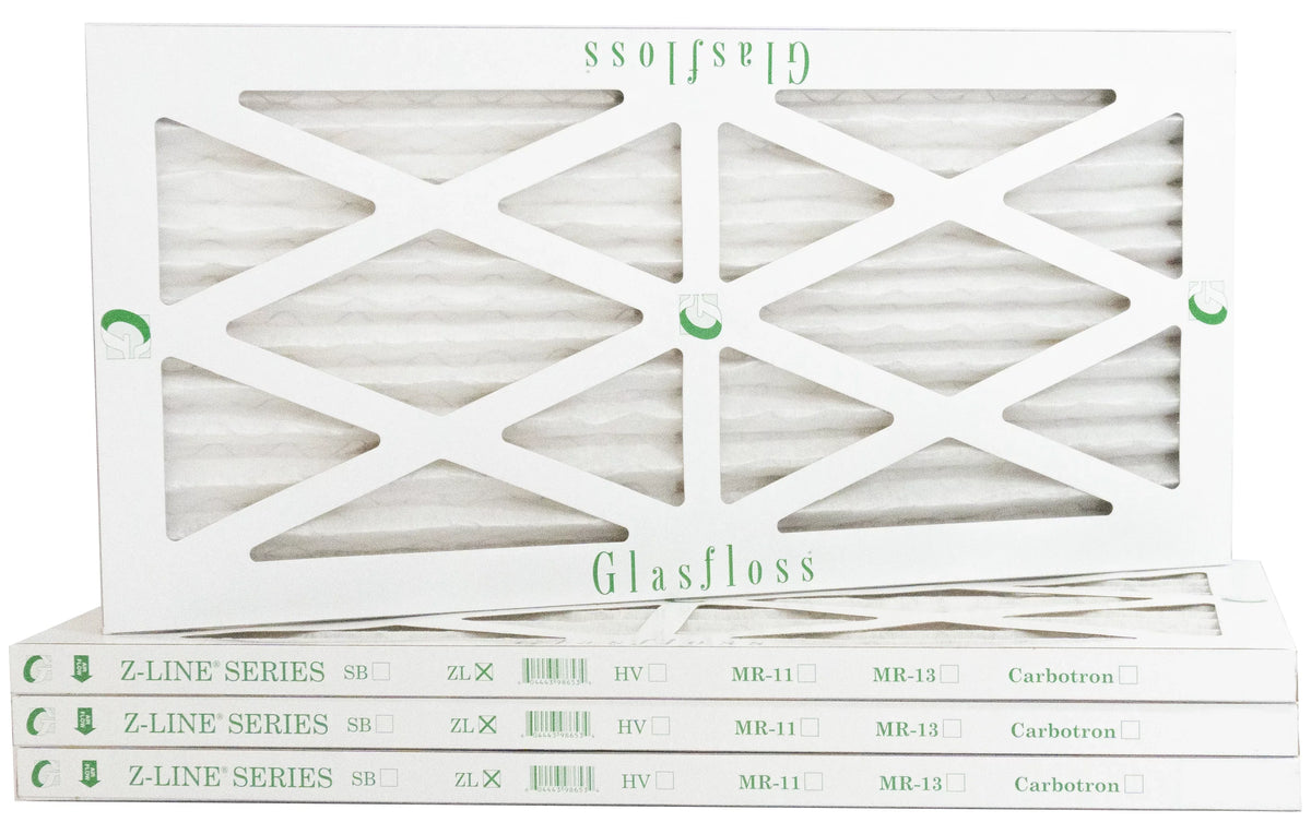 Glasfloss 10x18x1 -  10 -Qty:4 - Furnace Air Filter - Made in  (Actual Size: 9.5 x 17.5x7/8 inch)