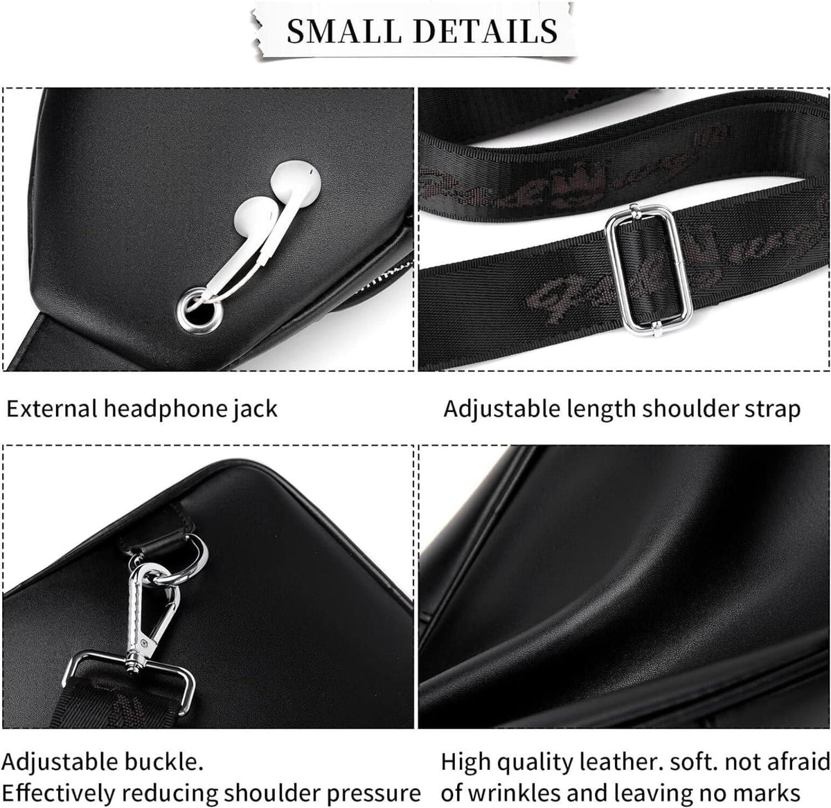Fashion Co. 12 Men's Luxury Leather Crossbody Chest Bag