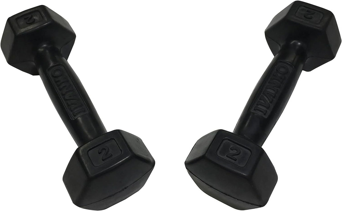 Rubber Dumbbells, 2 Lbs ()
