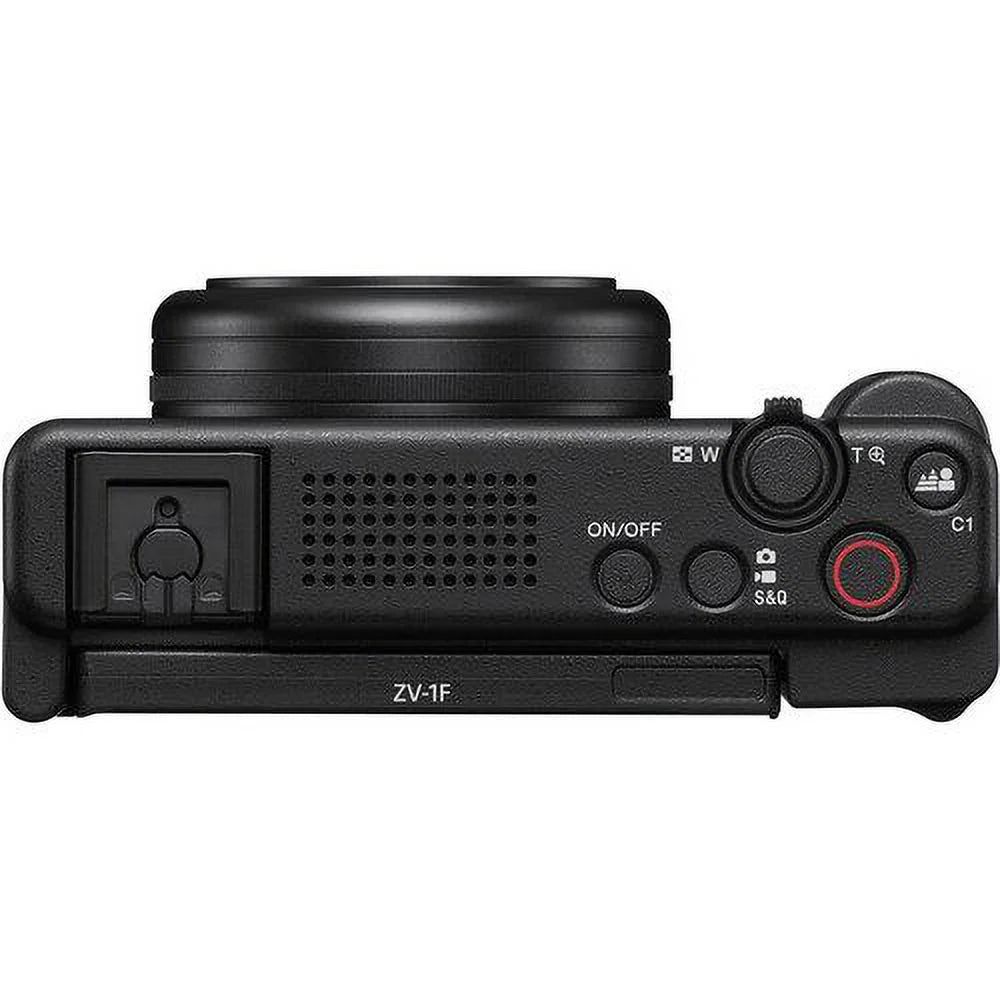 Sony -1F Vlogging Camera (Black) with SanDisk 128GB Memory Card + ZeeTech Accessory Bundle
