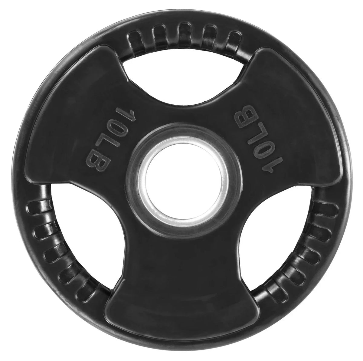 French Fitness Rubber Grip Weight Plate Set w/7 ft Olympic Bar 395 lbs (New)