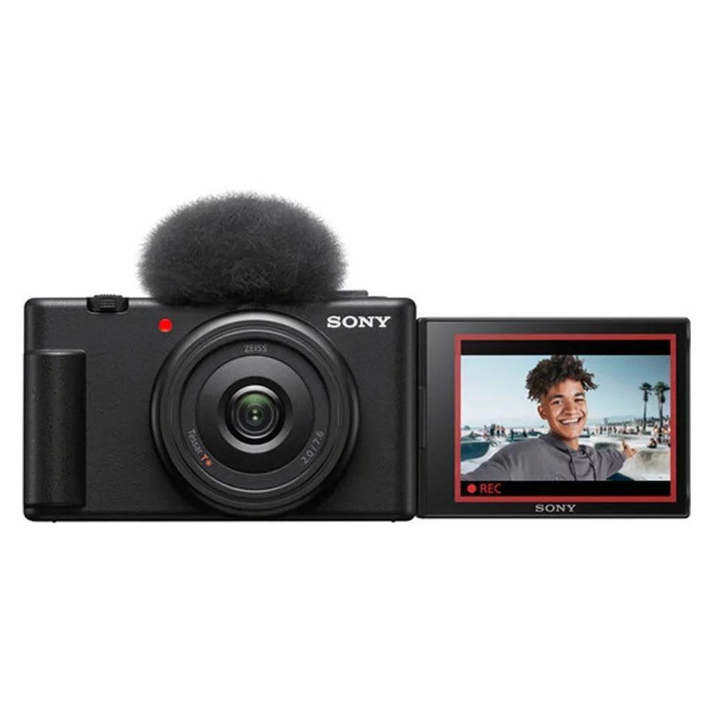 Sony -1F Vlogging Camera (Black) with SanDisk 128GB Memory Card + ZeeTech Accessory Bundle