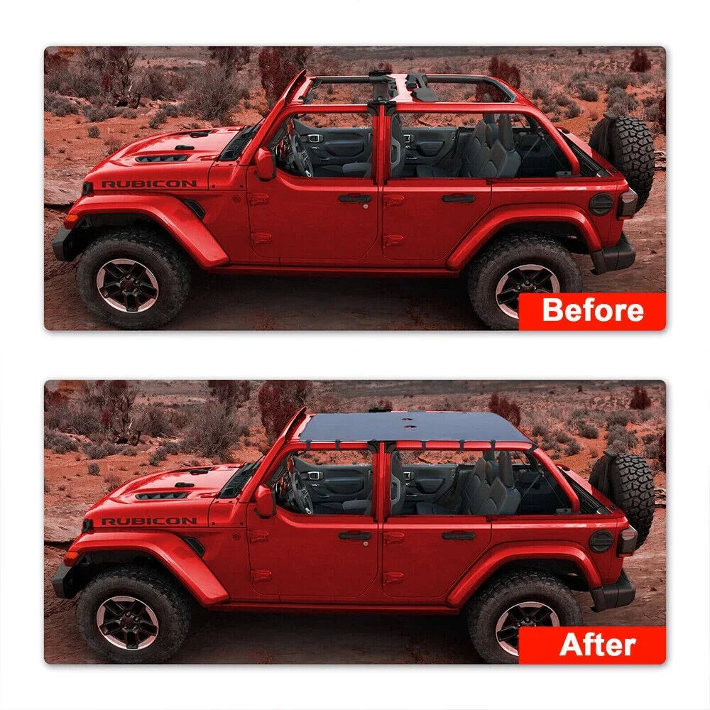 Enhance Your Jeep Wrangler   07-18 with Leather Top Sunshade Protection - Ultimate Sun Protection and Easy Installation