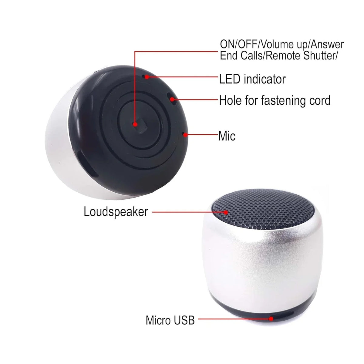 For   10s 10.1/ 10.4 - Wireless Speaker Mini Hands-free Microphone Audio Multimedia Rechargeable