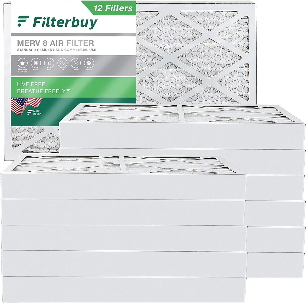 Filterbuy 16x30x4  8 Pleated   Furnace Air Filters (12-Pack)