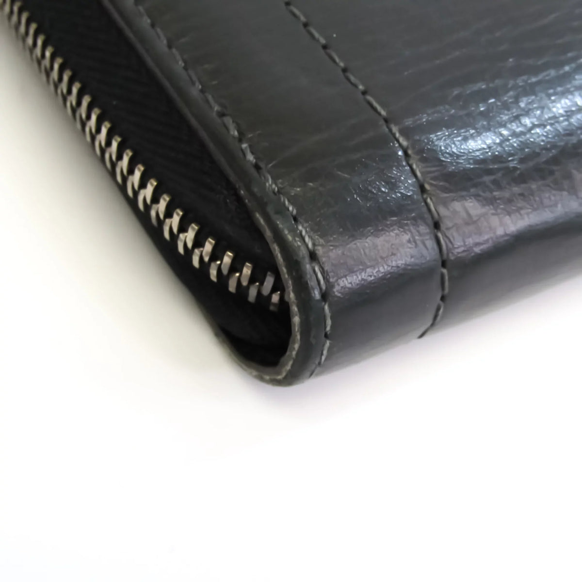 Pre-Owned Louis Vuitton Zippy Organizer  Men's Utah Leather Long Wallet (bi-fold) Basalt (Good)
