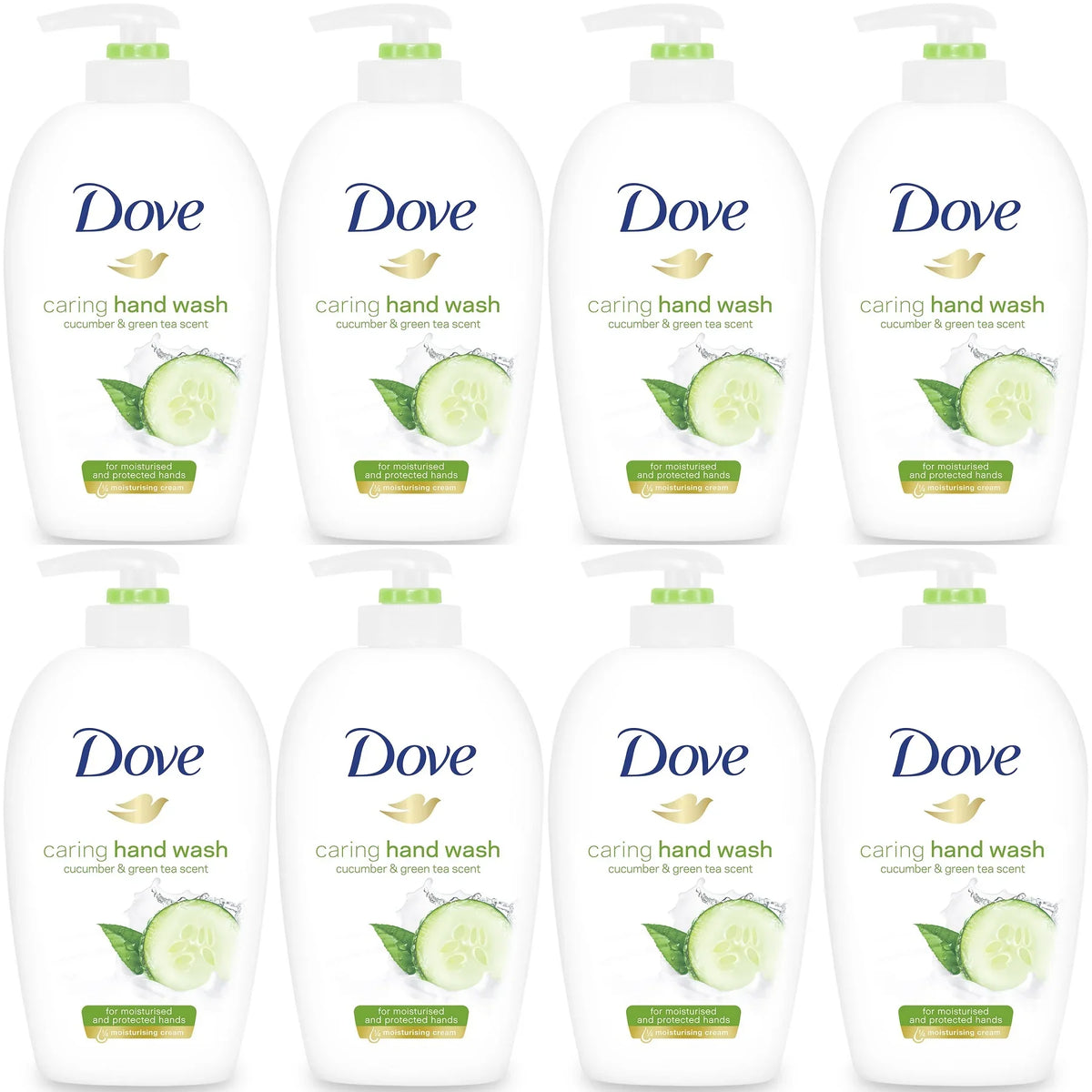 Dove Go Fresh Beauty Cream Caring Hand Wash, Cucumber & Green Tea Scent, 250 Ml / 8.45 Ounce (Pack of 8)