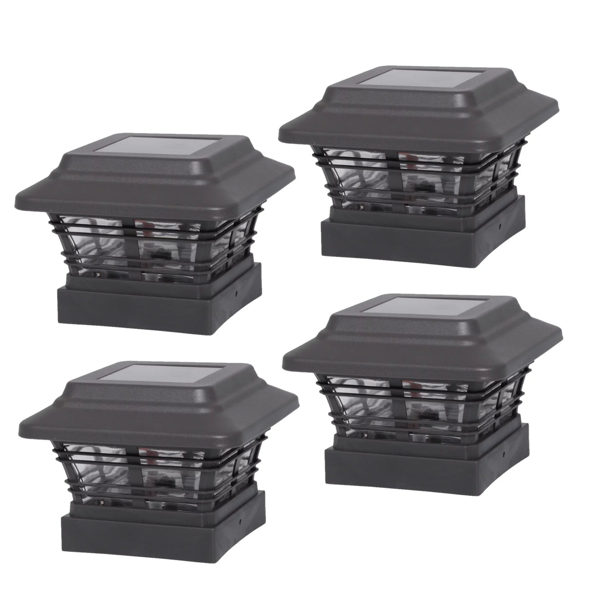 Better Homes & Gardens Solar Powered 4'' x 4'' Post Light,  Light (4-Pack)