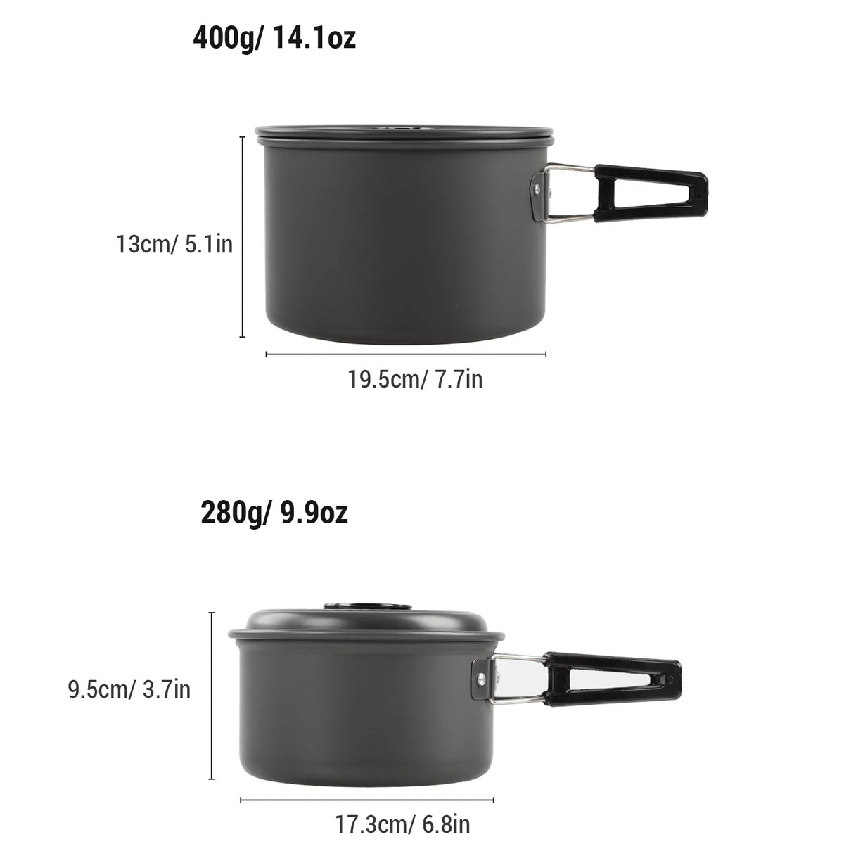 Anself Camping Cookware Mess Kit Non Stick Pot and Pan Set with Kettle for Cooking and Backpacking
