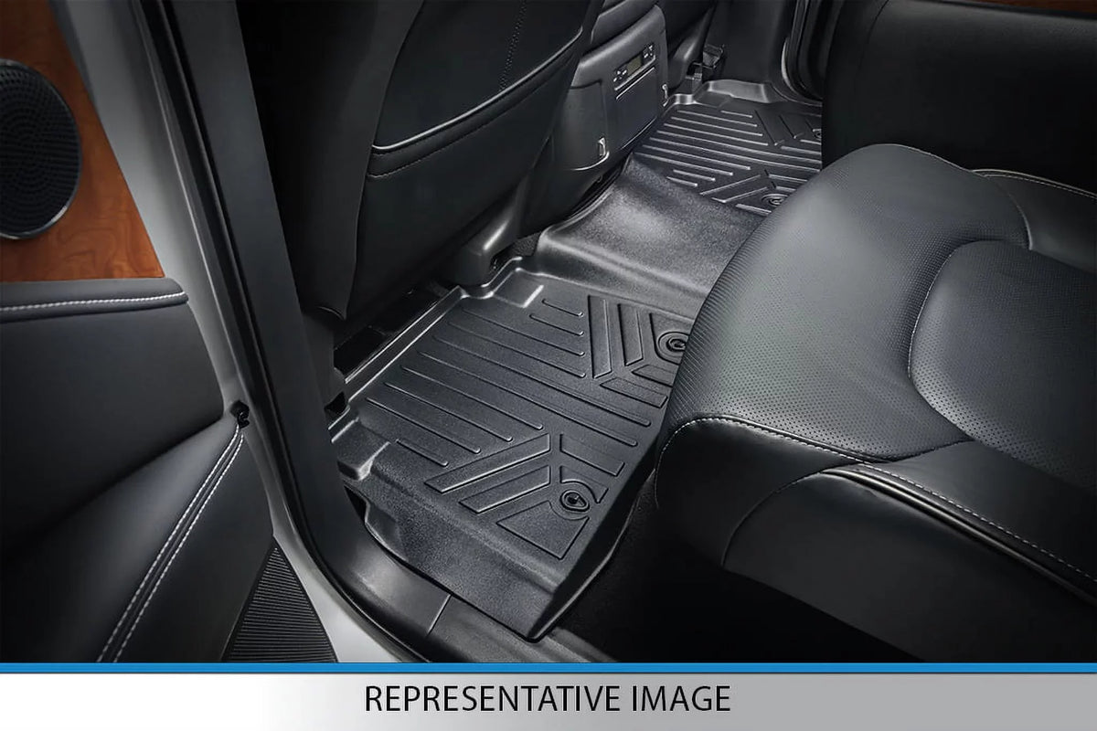 Smartliner  Custom Fit 2nd Row Floor Mats Liner - 2nd Row Bucket Seats with Carpet Flooring for 2014-2021 Transit Connect, Black