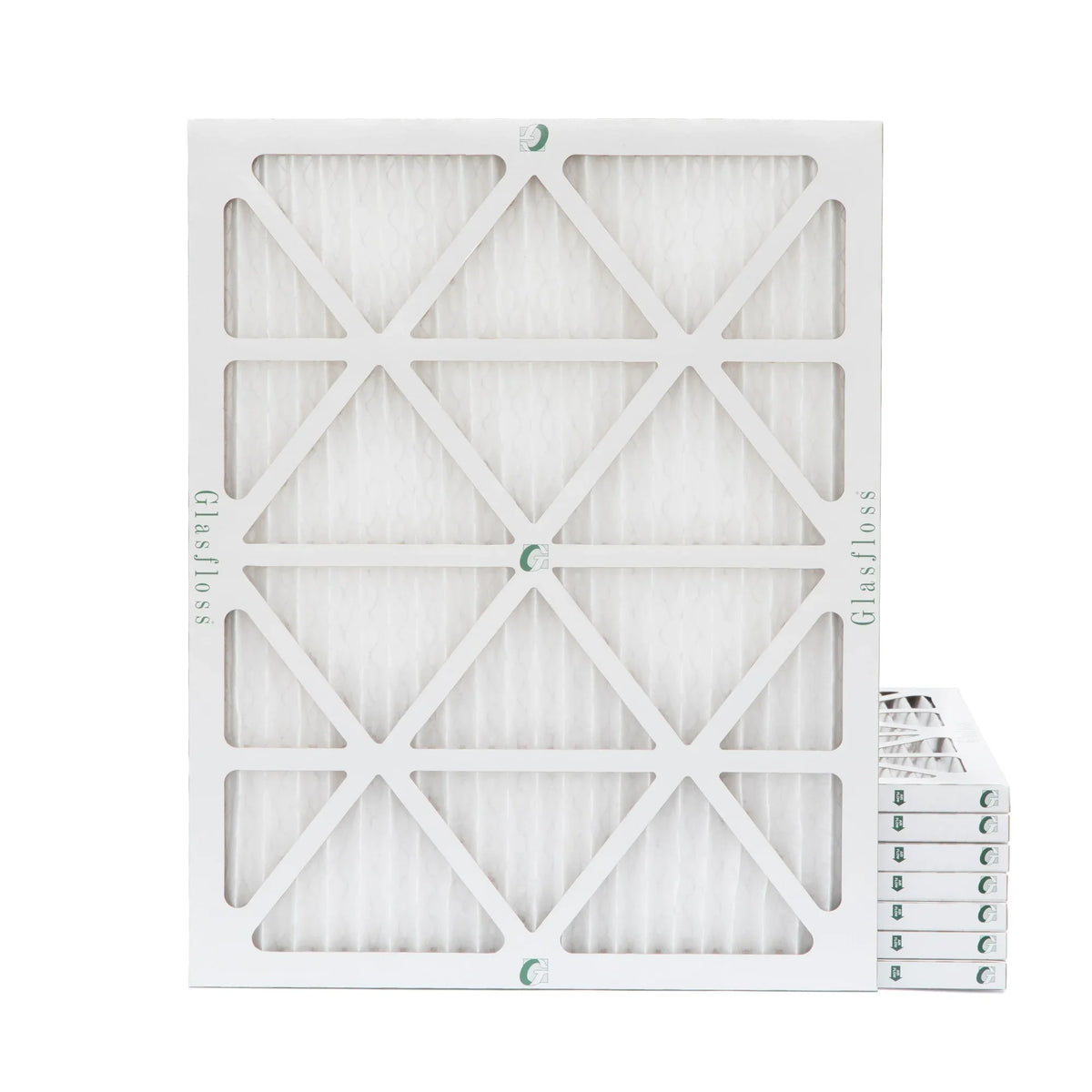 16-3/8 x 21-1/2 x 1  10 Pleated  Furnace Air Filters by Glasfloss Industries. ( 8 Pack ) Replacement filters for Carrier, Payne, & Bryant