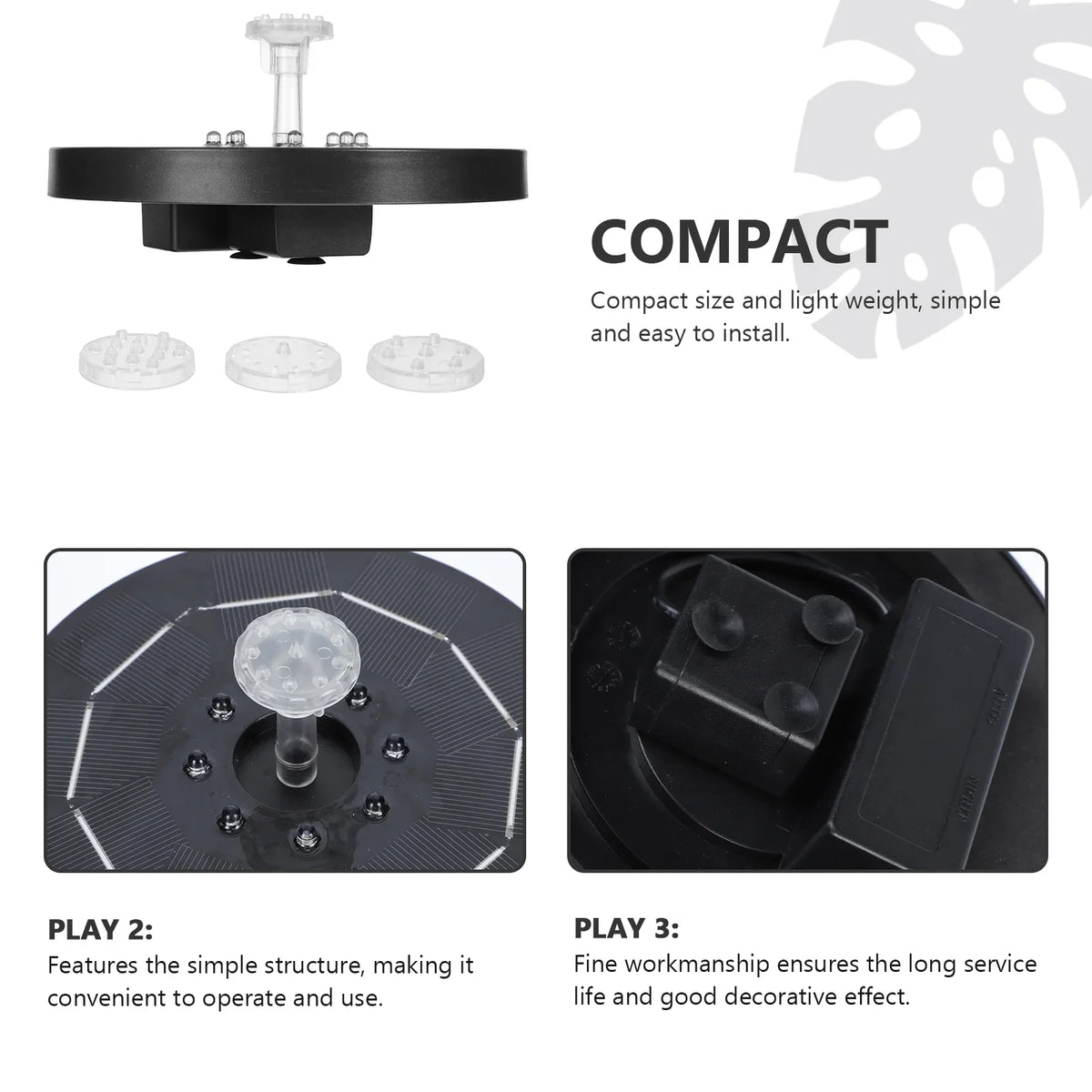 Guichaokj 1 set of Outdoor Solar Fountain Creative Fountain Pond Fountain with  Light