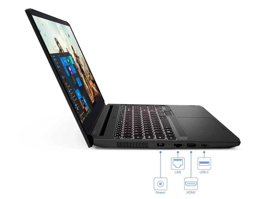 Lenovo IdeaPad 3 Gaming Laptop, 15.6" 120Hz  Display,  Ryzen 5 5600H Upto 4.2GHz, 32GB , 2TB NVMe ,  GeForce  3050, , Wi-Fi, Bluetooth, Windows 10 Pro