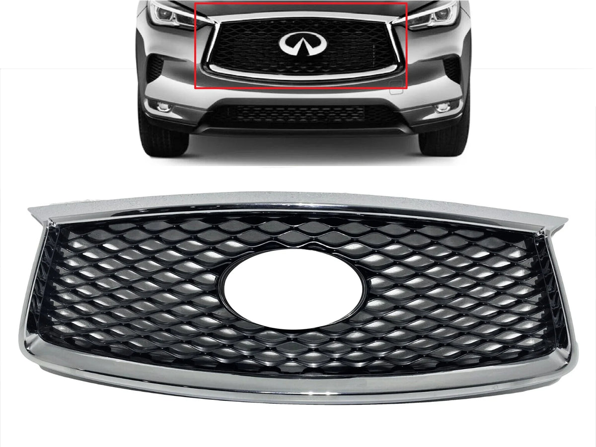 2019 2020 2021 Compatible With Infiniti  Grille Front Bumper Upper Grille With Camera Option