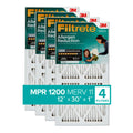 Filtrete by 3M 12x30x1,  11, Allergen Reduction  Furnace Air Filter, 1200 , 4 Filters