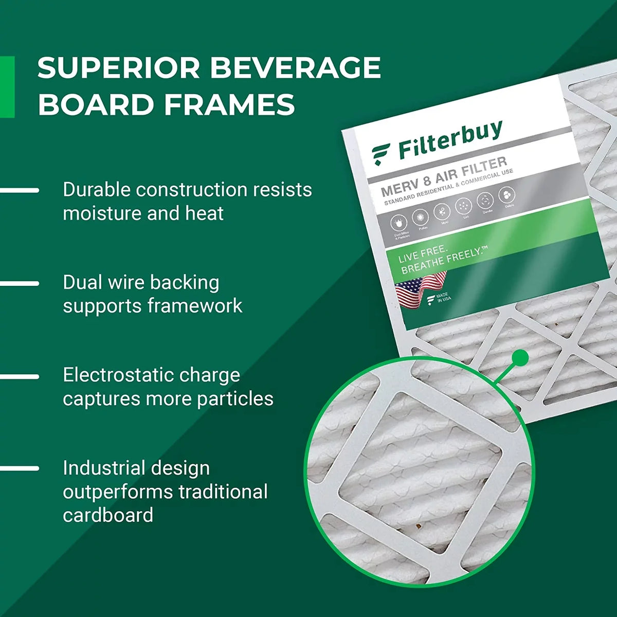 Filterbuy 12x36x1  8 Pleated   Furnace Air Filters (2-Pack)