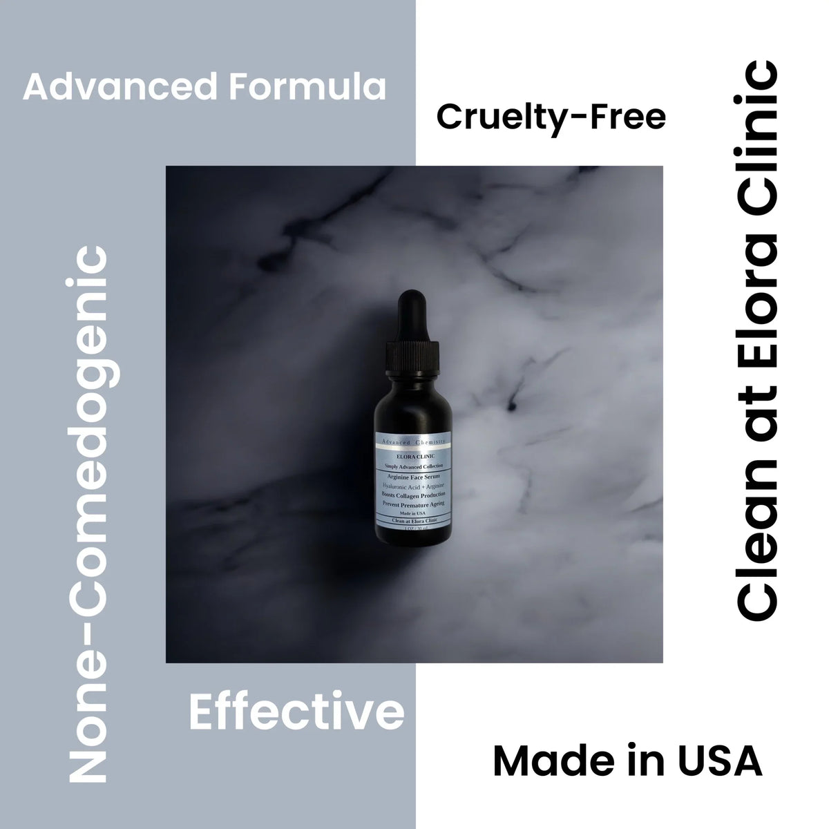 Elora Clinic Arginine Serum - Hyaluronic Acid + Arginine - Hydrating & Soothing Hyaluronic Acid + Arginine - Oil Free - Water Based
