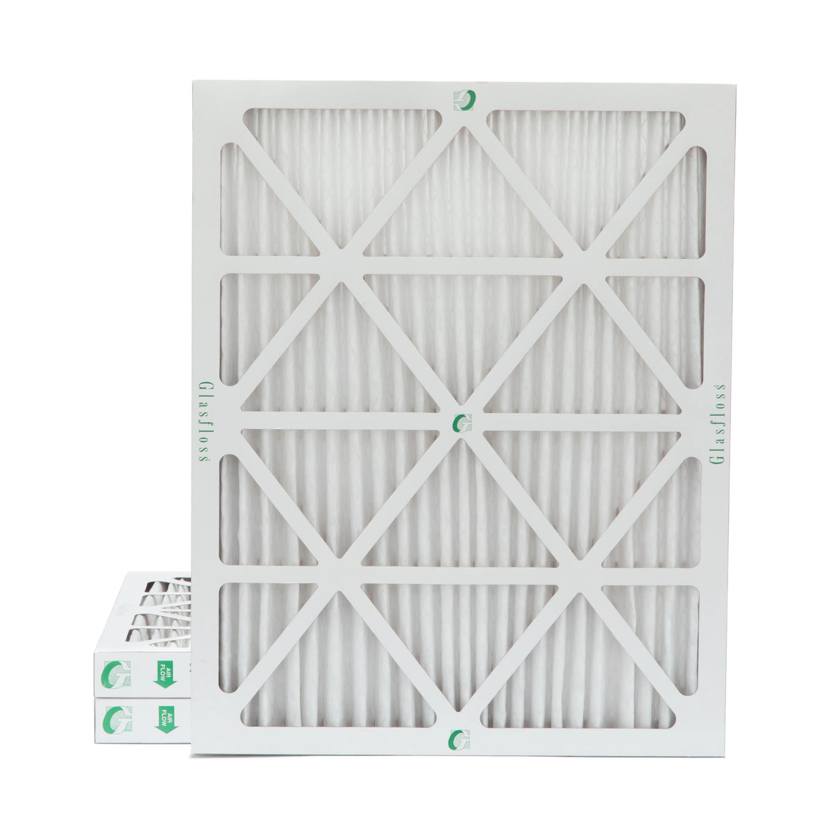 3 Pack of 18x24x2  10 Pleated 2" Inch Air Filters by Glasfloss. Actual Size: 17-1/2 x 23-1/2 x 1-3/4