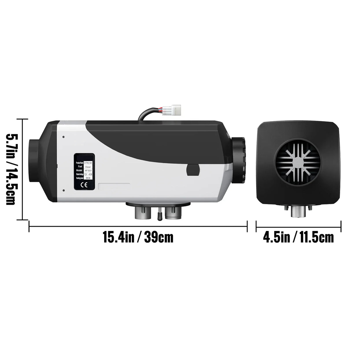 5KW Diesel Air Heater 10L Tank Diesel Heater 12V Diesel Parking Heater Muffler with  Thermostat and Remote Control for  Bus Trailer Motorhomes and Boats