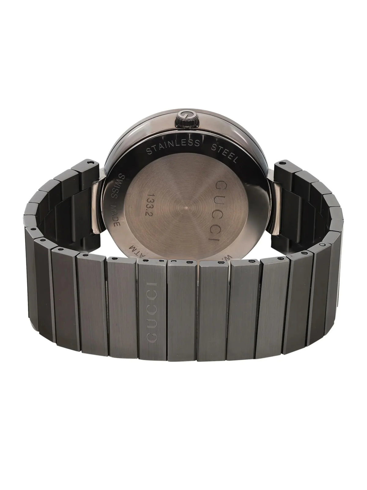 New Gucci Interlocking   Steel Anthracite Dial Grey Quartz Watch