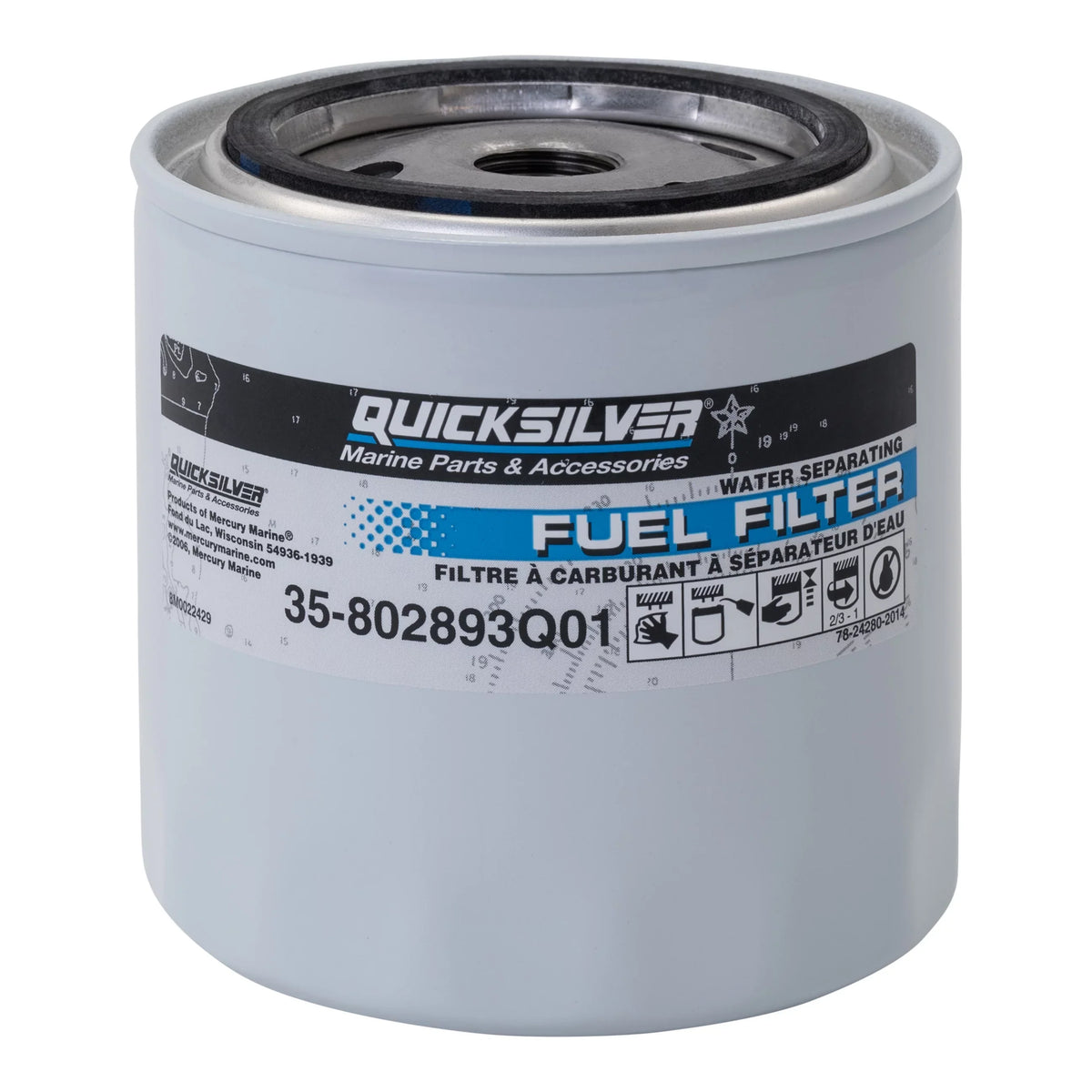 802893Q4 Water Separating Fuel Filter - Mercury and Mariner Outboards and MerCruiser Stern Drive and Inboard Engines